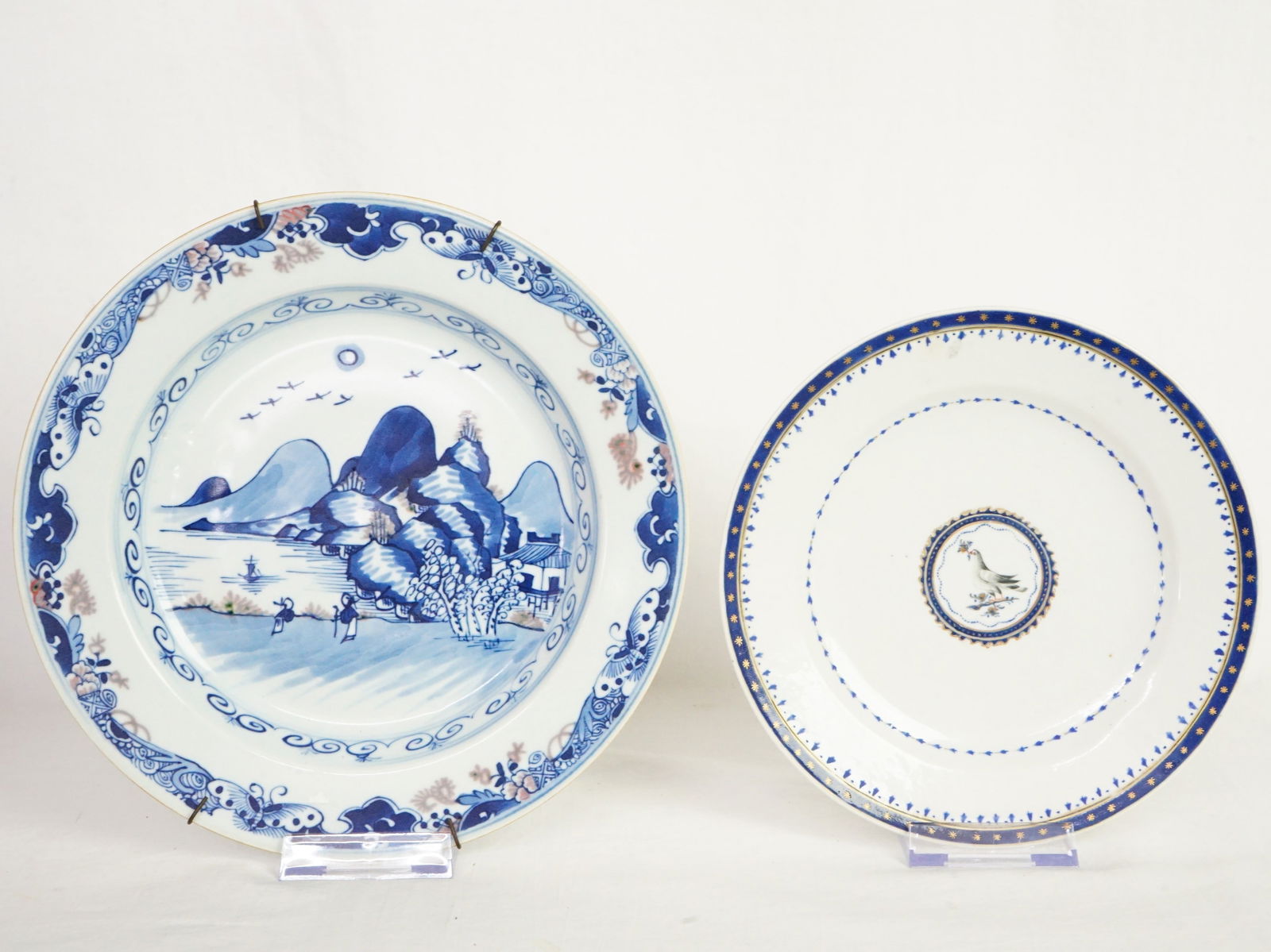 Lot of 2 Chinese Export Plates,Qing Dynasty (1 of 6)