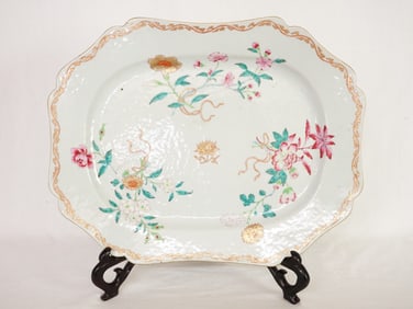 Chinese Export Famille Rose 'Floral' Rectangular Platter,18th Century