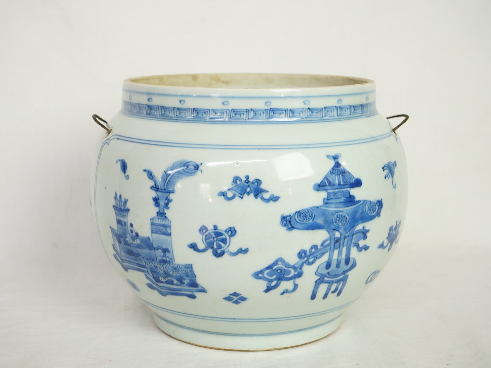 Chinese Blue and White 'Landscape' Cache Pot,Qing Dyansty: Approximate size:7x8.75x8.75 in Shipping: We offer in-house shipping services for most small items. This means that we will take care of packing and shipping the items directly to you. For larger or s