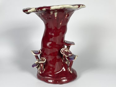 Chinese Flambe-Glazed 'Lingzhi' Mushroom-Shaped Vase,Qing Dyansty