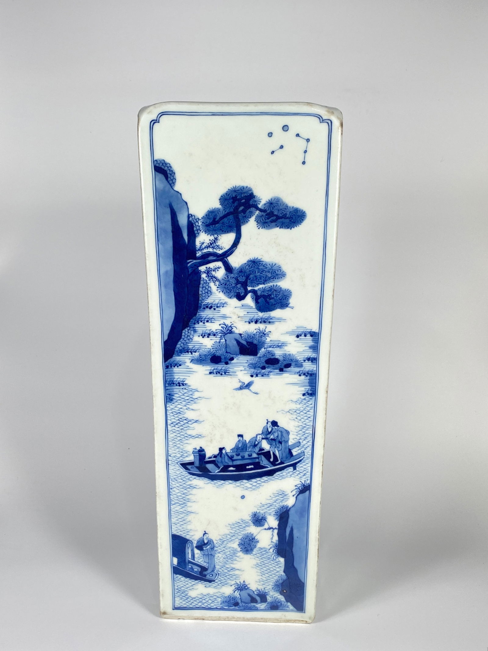 Chinese Blue and White 'Figural' Square Vase, Qing Dynasty ,Kangxi Period (1 of 8)