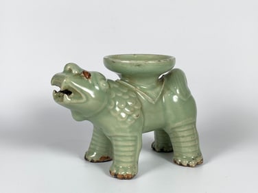 Rare Chinese Celadon-Glazed 'Mythical Beast' Censer,Song Dynasty