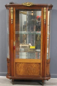 French Wood Display Case With Gilt Bronze Fittings 