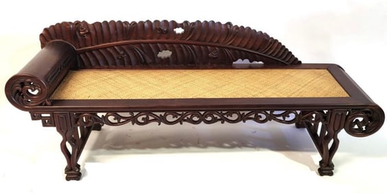 Fancy Chinese Rosewood Day Bed 