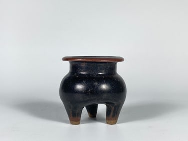 Chinese Brown-and Black-Glazed Tripod Censer