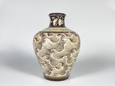 Chinese 'Jizhou' Wave-Pattern Meiping