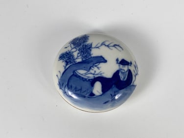 Chinese Blue and White Seal Paste Box 