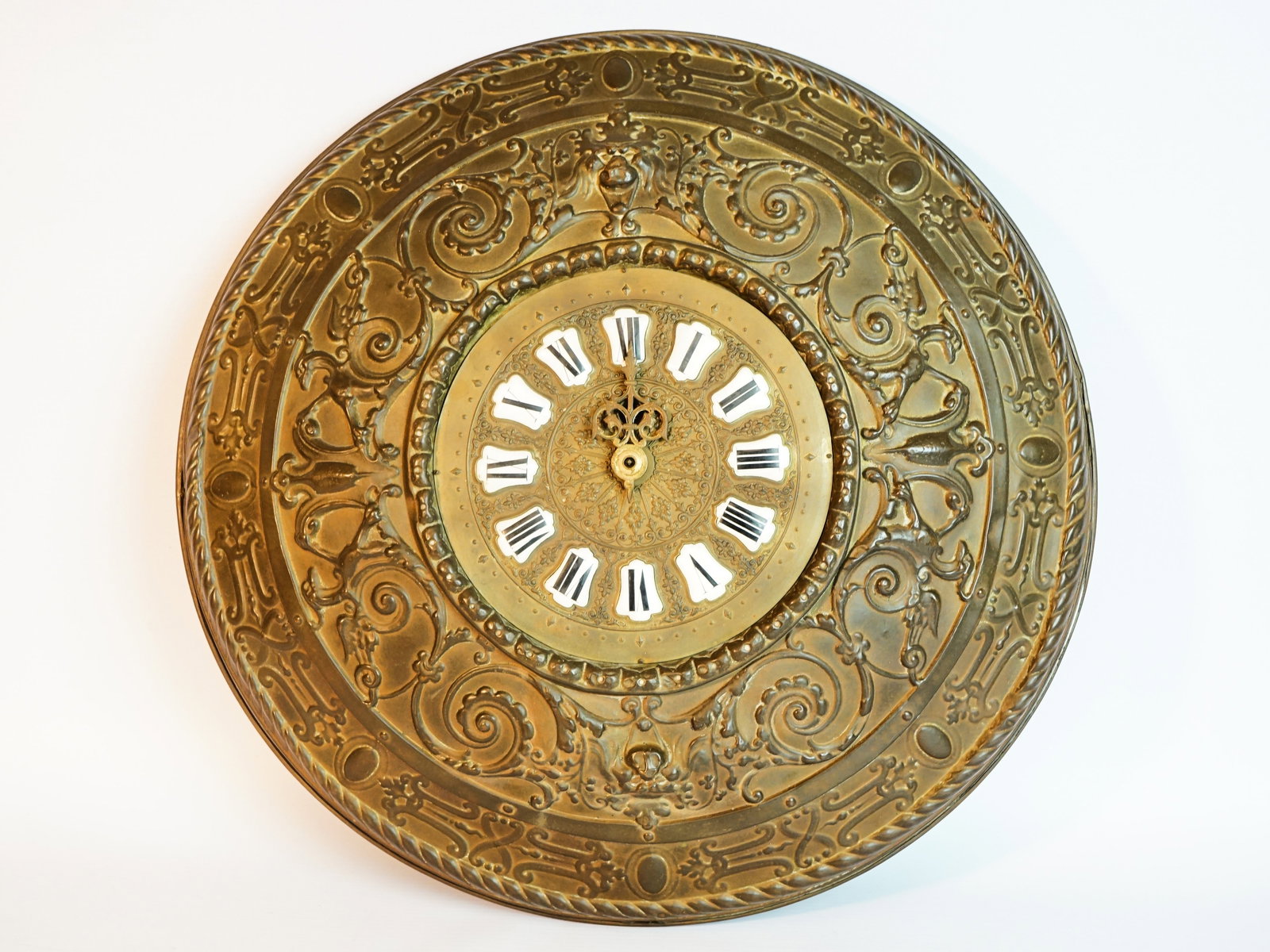  French Victorian Ornate Brass Nouveau Porcelain Clock ,19th C (1 of 7)