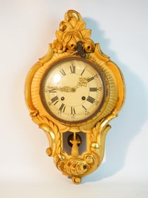 Vintage German Wood Gilt Wall Clock(working)