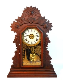 Antique E. Ingraham Wood Case Mantel Clock