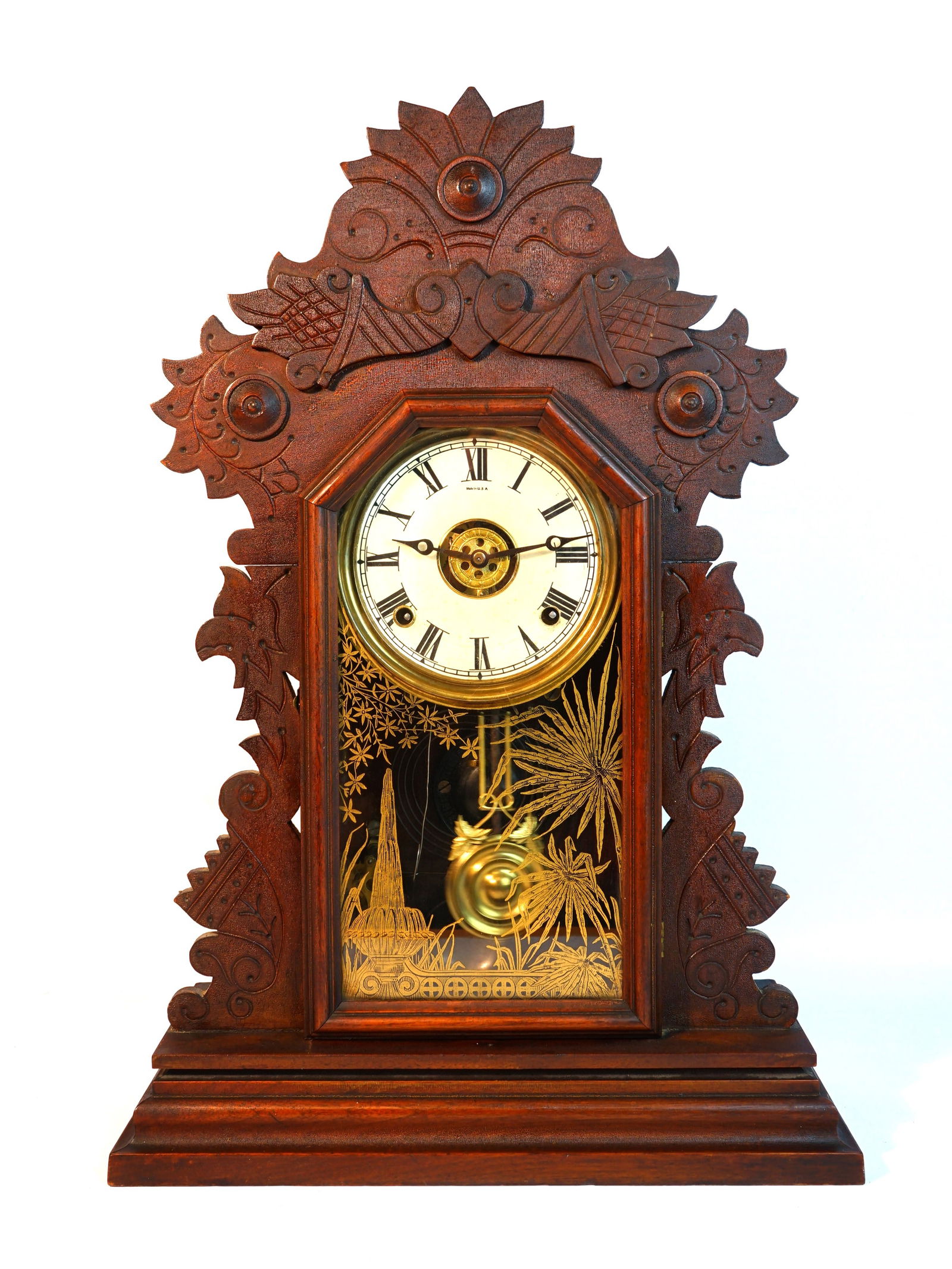 Antique E. Ingraham Wood Case Mantel Clock (1 of 7)