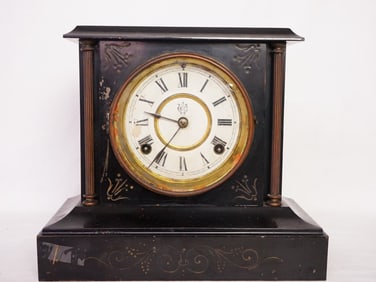 1881 Waterbury Iron Case Mantel Clock