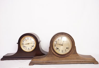 Lot of Two 1920s New Haven Mantel Clocks