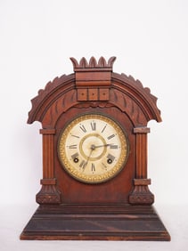 1882 Ansonia Wood Case Mantel Clock