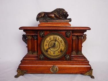 Antique E.Ingraham Company Wood Case Mantel Clock