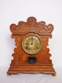 Antique E.N. Welch Manufacturing Co Wood Case Mantel Clock