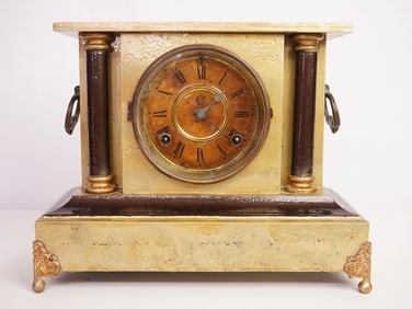 1881 Waterbury Clock Co Iron Case Mantel Clock