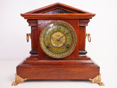 1879 E.Ingraham Co Bristol Conn Wood Case Mantel Clock
