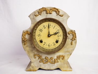 Antique New Haven Iron Case Mantel Clock