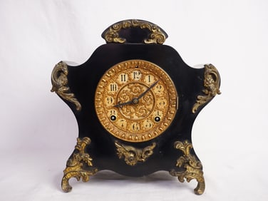1882 Ansonia Co Iron Case Mantel Clock