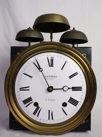 1850's French Espirac Horloger à Lima Comtoise Clock With 3 Bells