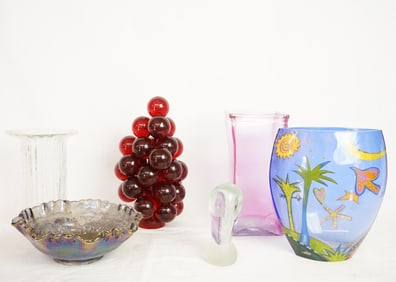 Group of 6 Vintage Glass Pieces