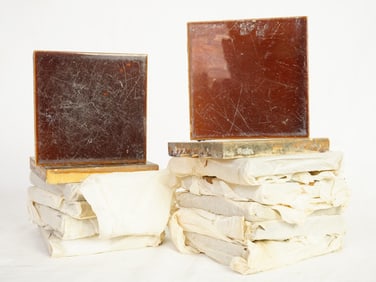 Group of 13 German Brown Ceramic Tiles,20th Century