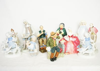 Collection of 12 Vintage Porcelain Figurines