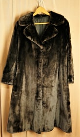 Sheared Beaver Fur Coat Chocolate Brown BeaverSeal Long Fur
