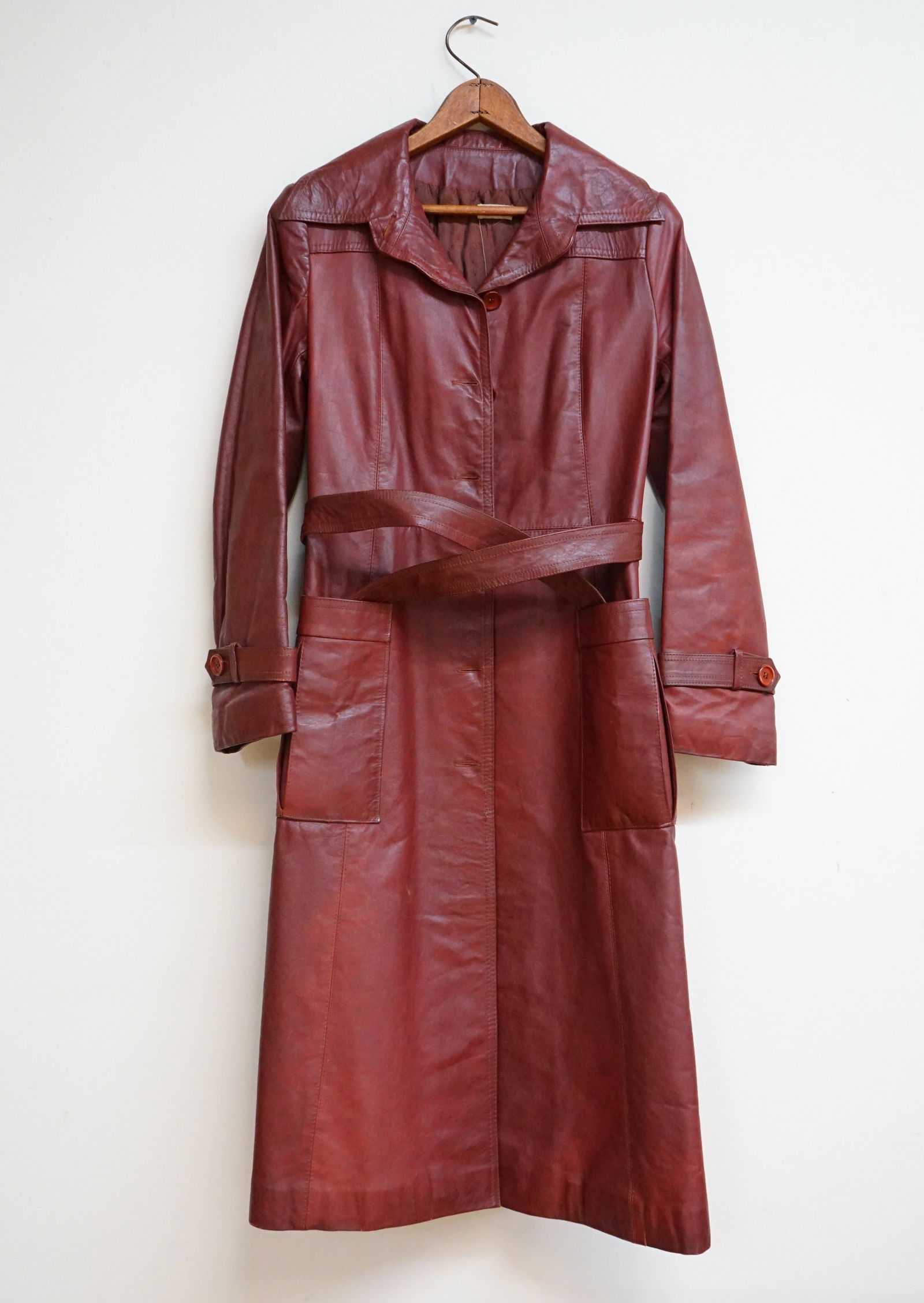 Vintage 1970's Leather Trench Duster (1 of 9)