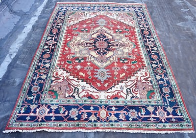 Vintage Indo Serapi Genuine Hand Woven Oriental Rug
