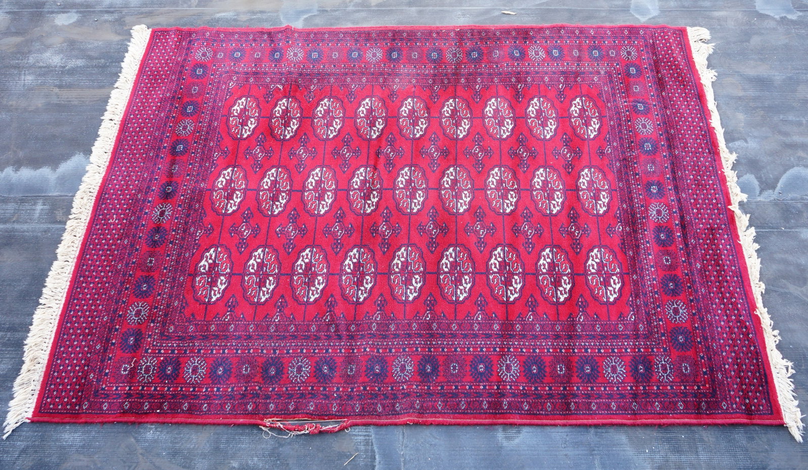 Vintage Persian Central Asian Wool Rug: Approximate size:80x55 in Shipping: We offer in-house shipping services for most small items. This means that we will take care of packing and shipping the items directly to you. For larger or special