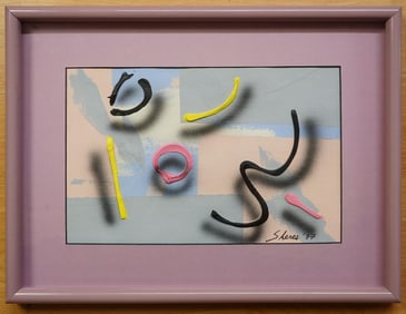 Greg Sheres(20th C)1987 Acrylic Abstract Design on Paper