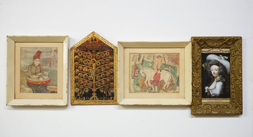 Lot of 4 Antique Wall Artworks