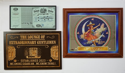 Lot of 3 Vintage Bar Wall Decor Artworks