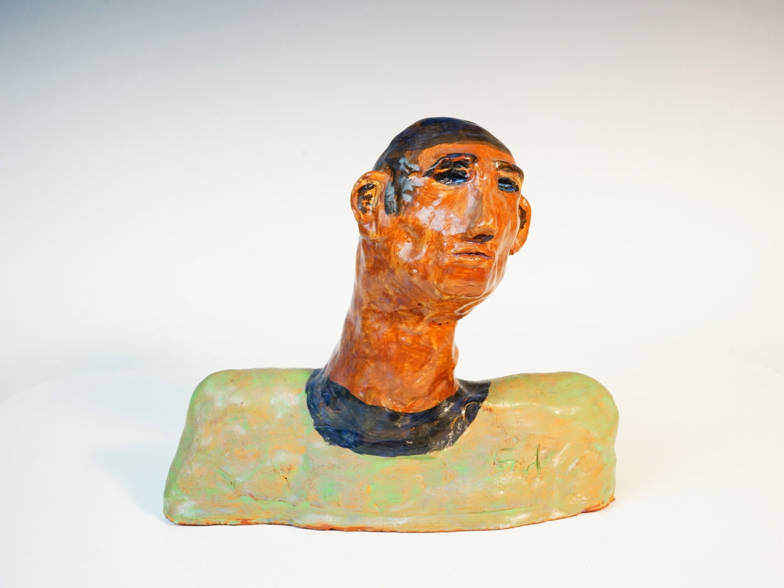 Vintage Art Pottery Head Sculpture With Marks: Approximate size：2.5x16x7 in Shipping: We offer in-house shipping services for most small items. This means that we will take care of packing and shipping the items directly to you. For larger 