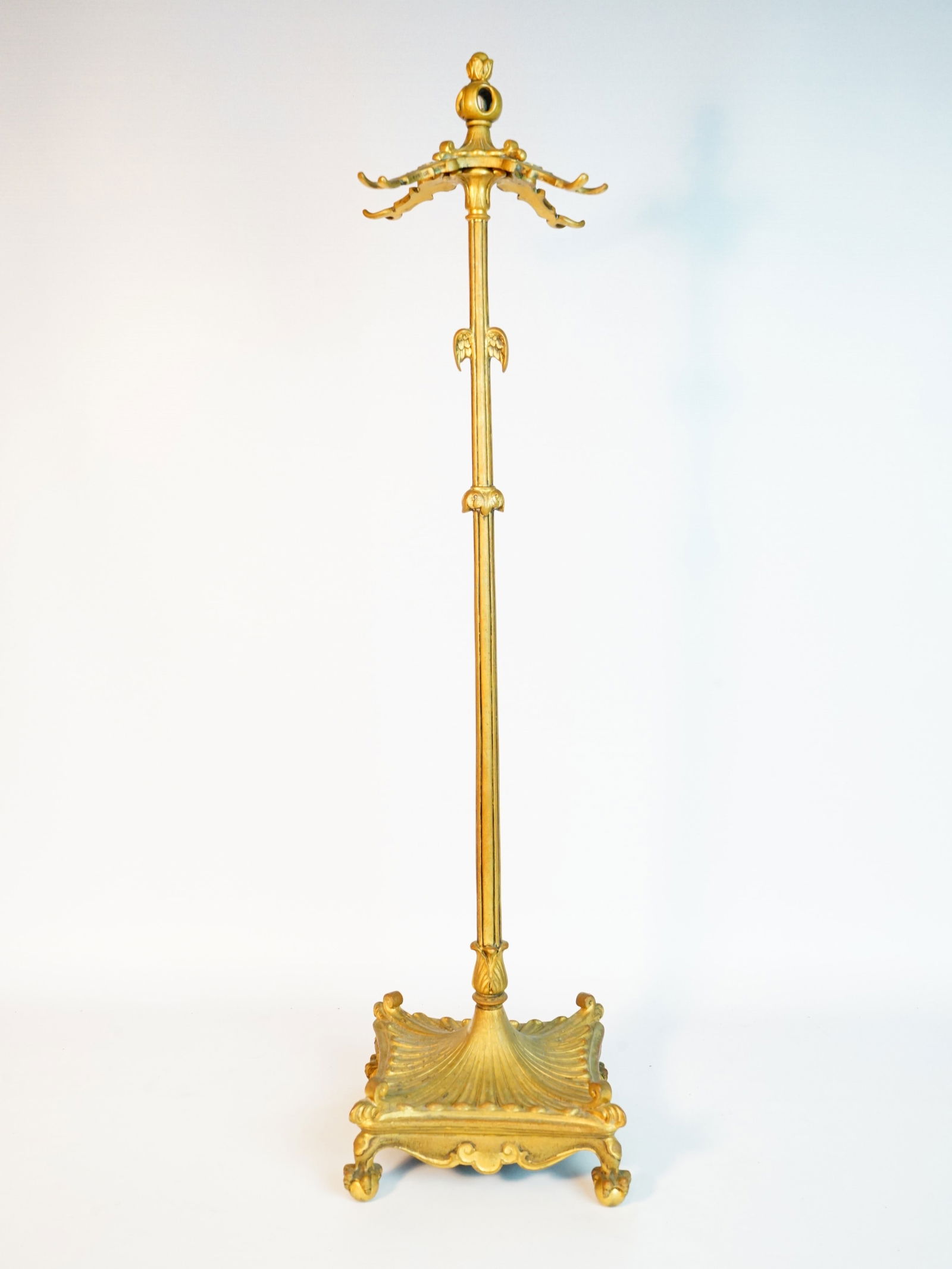 Vintage French Style Brass Free Standing Coat Rack  (1 of 5)