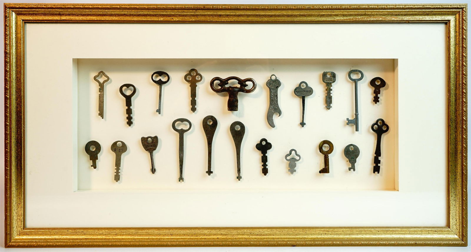 Key Shadow Box Wall Art,20th C (1 of 3)