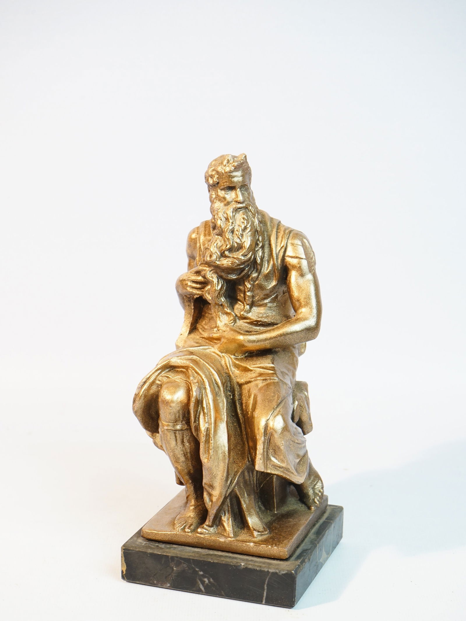 Michelangelo's Moses Sculpture 1961 Alva Museum Reszin Replica on Marble Base (1 of 9)