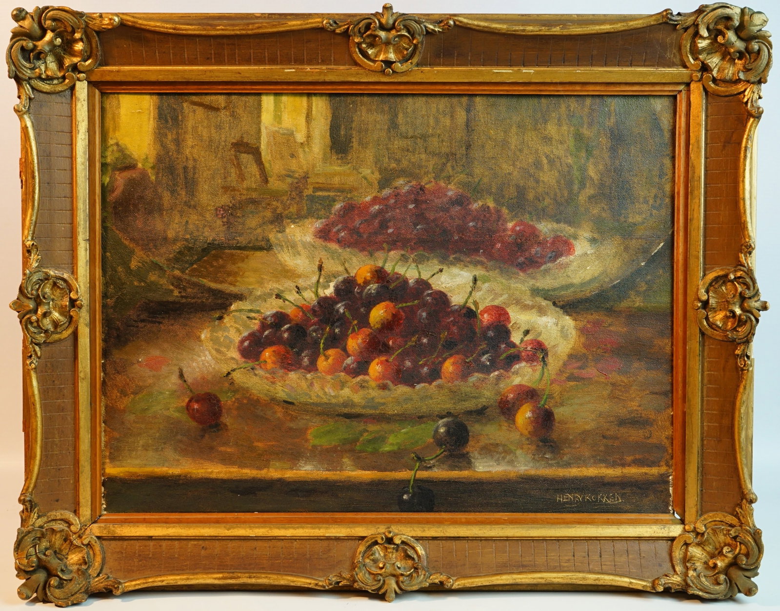 Henri Kokken (Belgian,1860-1941),Oil On Canvas,Still Life with Fruits: Approximate size: 17x22in Shipping: We offer in-house shipping services for most small items. This means that we will take care of packing and shipping the items directly to you. For larger or special