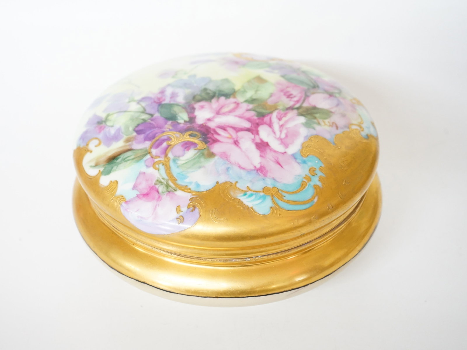 Vintage French Limoges Victorian Dresser Powder Box: Approximate size: 4x8x8 in Shipping: We offer in-house shipping services for most small items. This means that we will take care of packing and shipping the items directly to you. For larger or specia