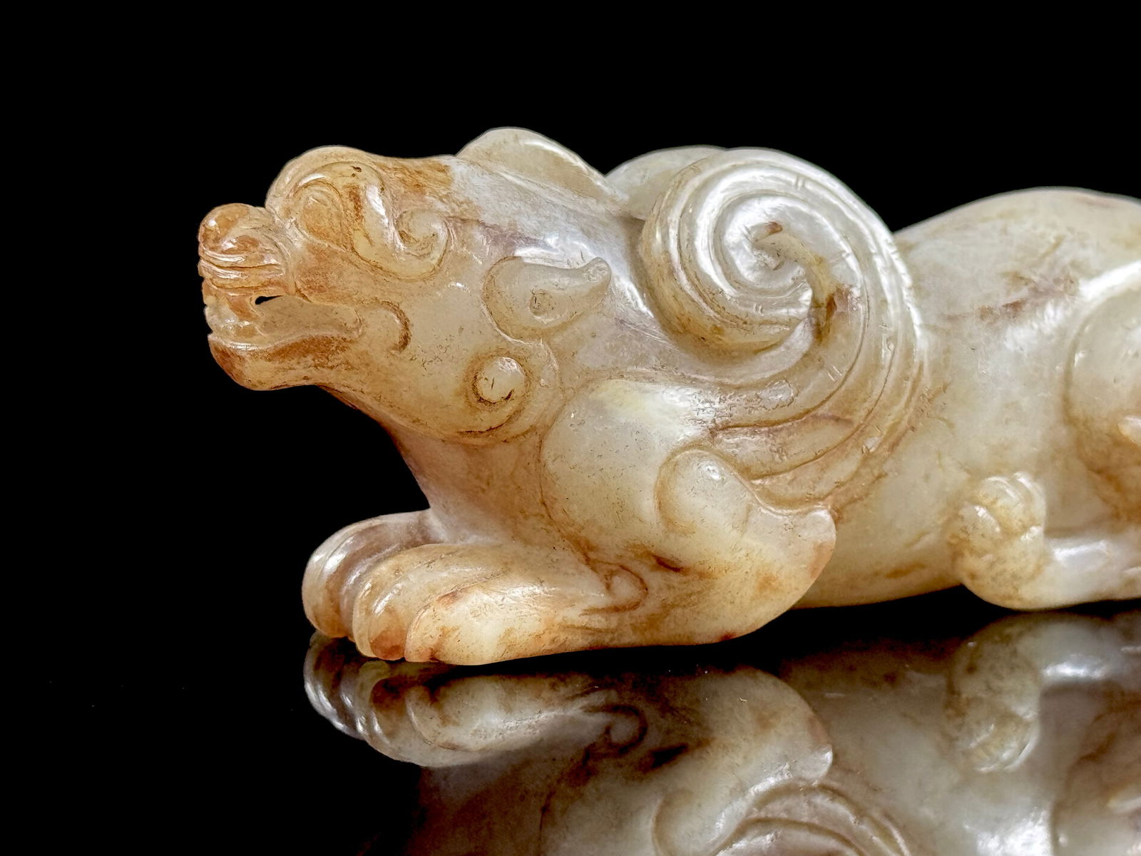 Chinese Hetian Jade 'Mythical Beast' Statue (1 of 6)