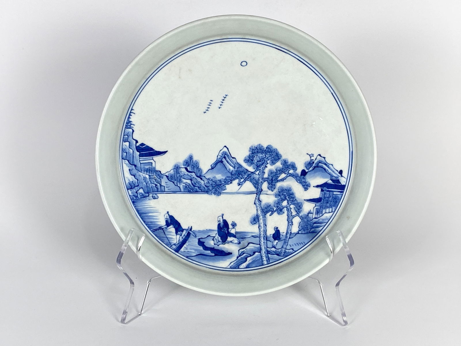 Chinese Blue and White 'Figural' Plate (1 of 6)