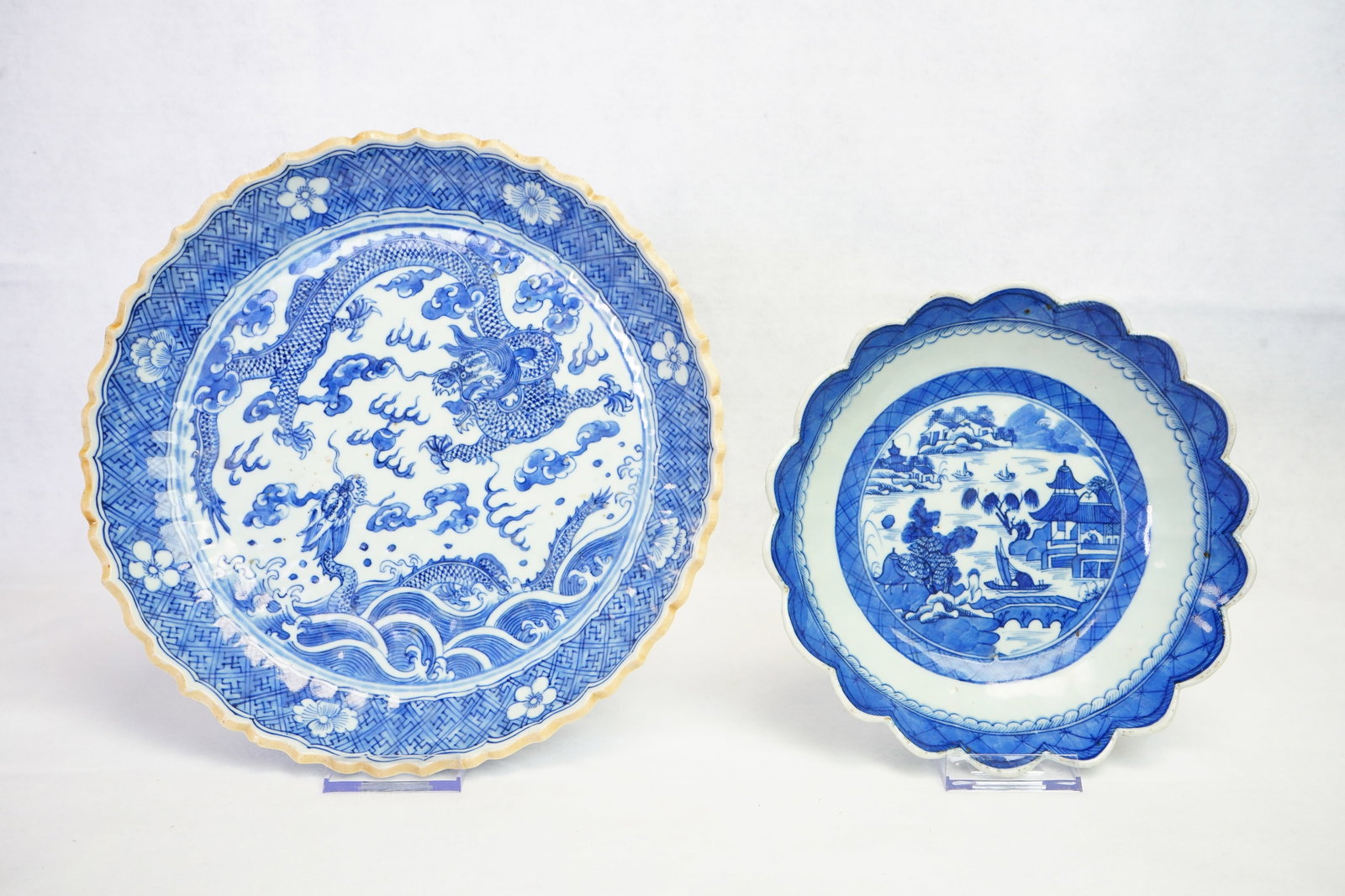 Group of Two Chinese Blue and White Plates, Qing Dynasty (1 of 14)