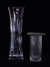 Lot of  2 Vintage Crystal Glass Vases