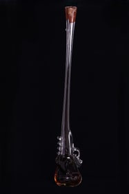 Vintage Handcrafted Long Neck Glass Wine Bottle