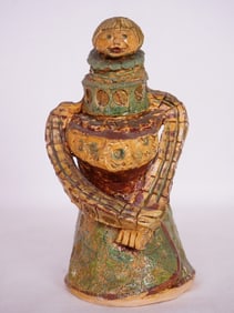 Vintage Artist Signed Pottery Figure