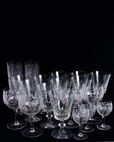 Lot of 23 Eched Glasses