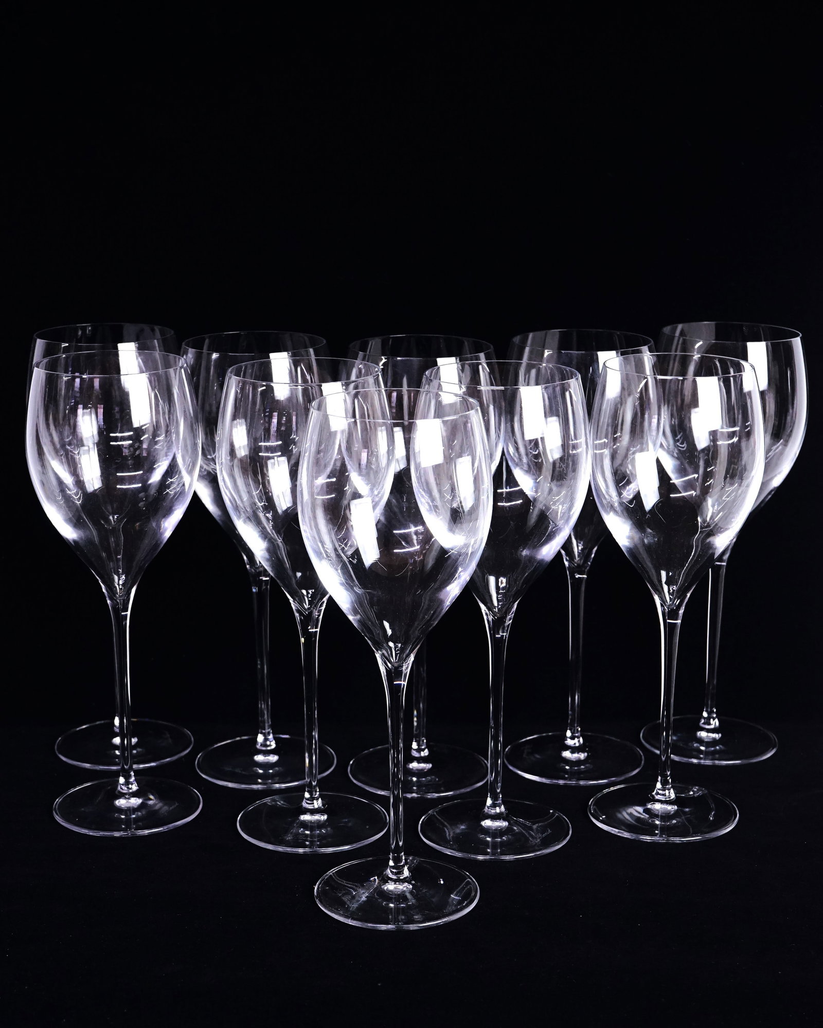 Set of 10 Italian Luigi Bormioli Crystal Wine Glasses: Approximate size: H:9.5 in Shipping: We offer in-house shipping services for most small items. This means that we will take care of packing and shipping the items directly to you. For larger or specia