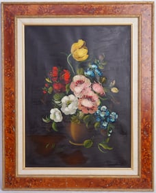 Vito L. Ruggeri(Italian,20th C) Oil on Canvas,Still Life with Flowers